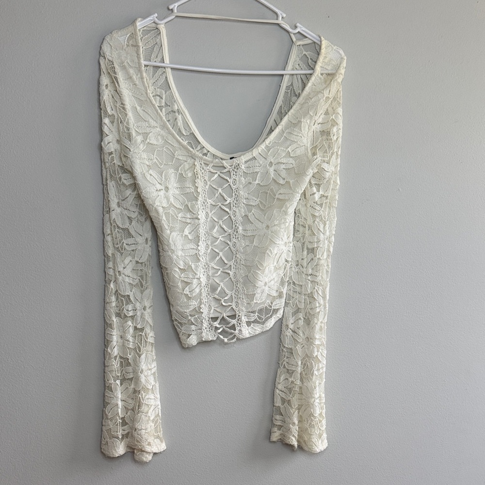 Deb Cream Lace Crop Top SB